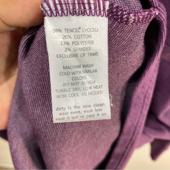 Horny Toad Midi Rosalinda Fit Flare Dress Womens XL Purple Long Sleeve V-Neck - Picture 4 of 11